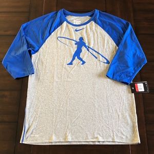 RARE 2015 NIKE DRI-FIT MLB 3/4 SLEEVE PERFORMANCE SHIRT SZ LARGE NWT